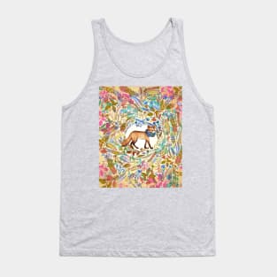 Red Fox Autumn Botanical Tank Top